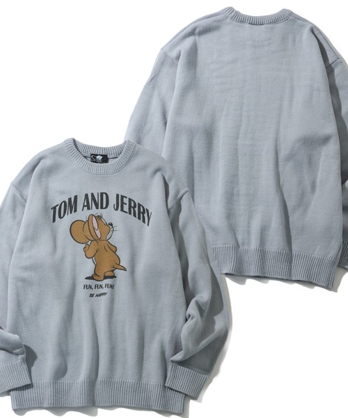 セーター ニット 「Tom ＆ Jerry/トム ジェリー」ユーズド風アート 