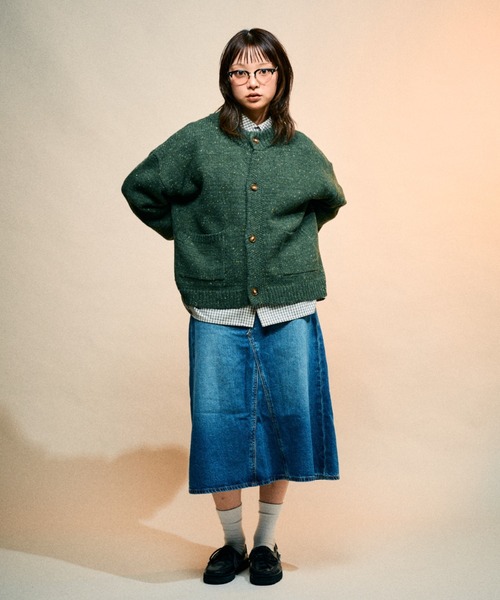 オーラリー　ノーカラーカーデ AURALEE / オーラリー | FRENCH MERINO RIB KNIT CARDIGAN (メンズ