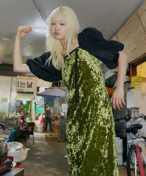 ANDRESD カーディガン 半袖 ボリュームパフオーバースリーブ / volume