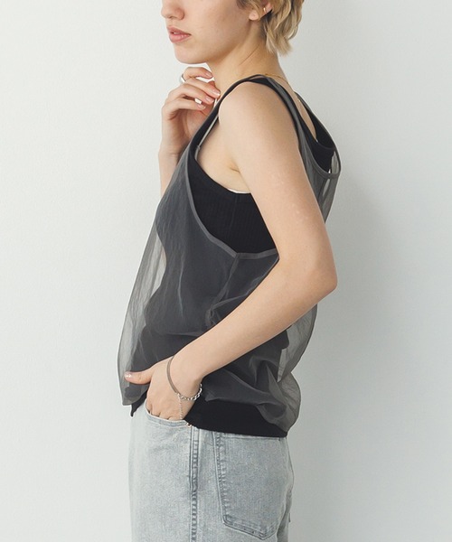 「hunch」 ノースリーブトップス FREE ベージュ系その他 レディース_画像2