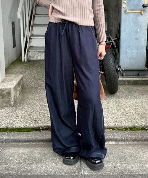DRWCYS（ドロシーズ） スラックス パンツ サイドラインワイドパンツ
