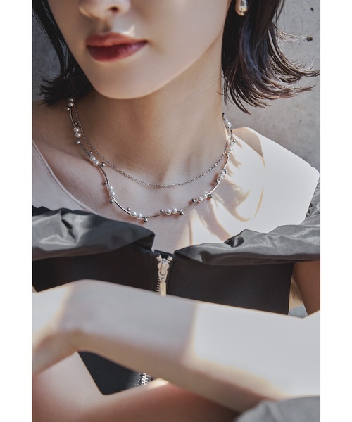 niana(ニアナ) ネックレス パールチェーン二連ショートネックレス niana(ニアナ) ネックレス パールチェーン二連ショートネックレス