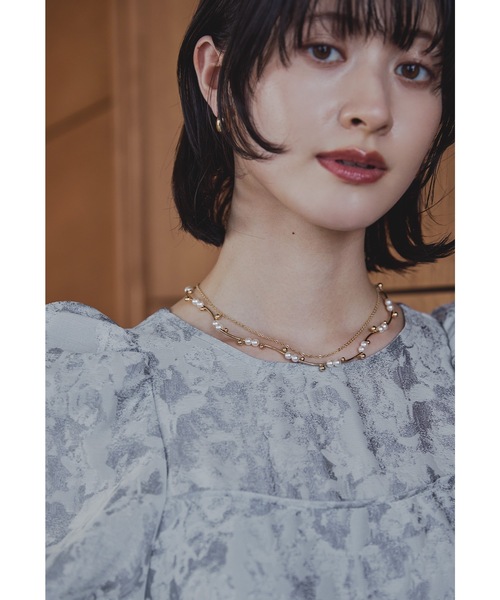 niana（ニアナ） ネックレス パールチェーン二連ショートネックレス