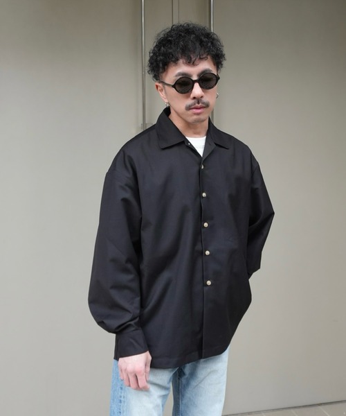 Aphlotus シャツ オーバーサイズTRオープンカラーシャツ メンズ