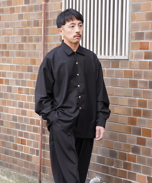 Aphlotus シャツ オーバーサイズTRオープンカラーシャツ メンズ