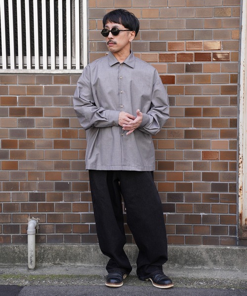 Aphlotus シャツ オーバーサイズTRオープンカラーシャツ メンズ