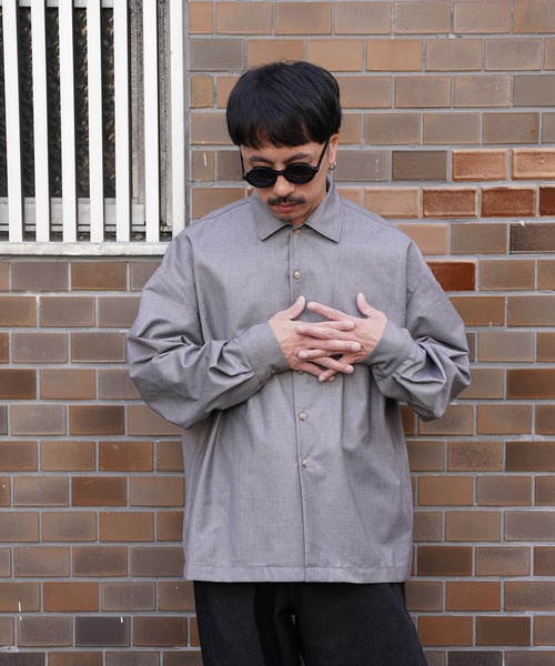 Aphlotus シャツ オーバーサイズTRオープンカラーシャツ メンズ