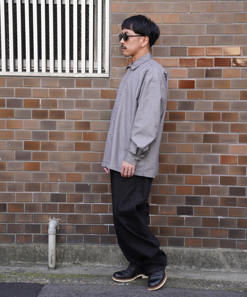 Aphlotus シャツ オーバーサイズTRオープンカラーシャツ メンズ