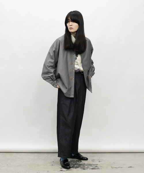 【新品タグ付】MAHAL コットン オープンカラーシャツ ハウスオブロータス取扱 Aphlotus シャツ オーバーサイズTRオープンカラーシャツ メンズ