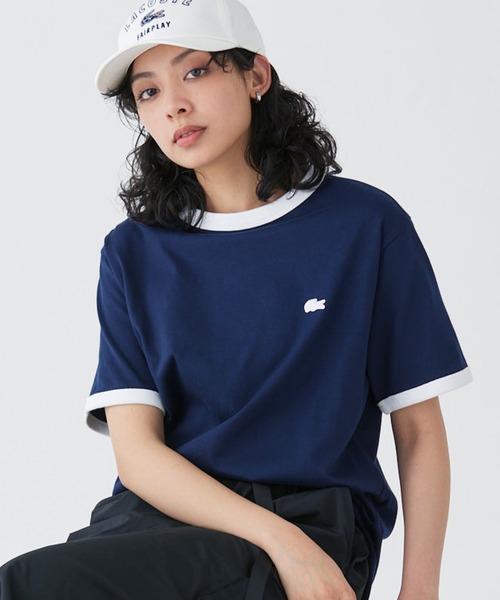 「LACOSTE」 半袖Tシャツ 5 ネイビー メンズ_画像3