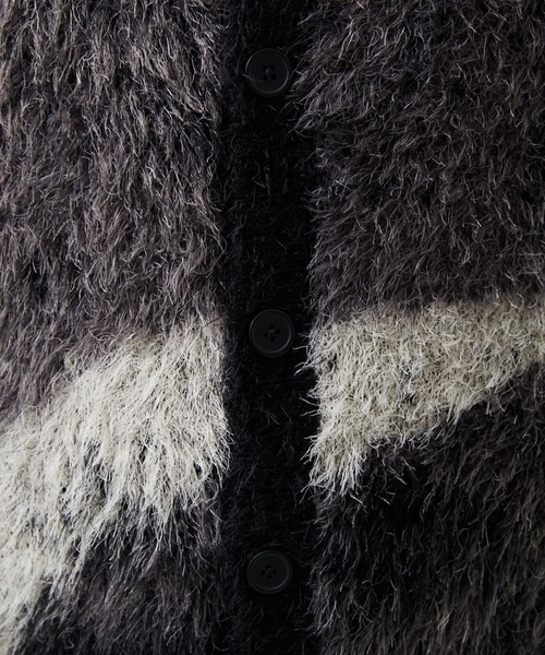 MK MICHEL KLEIN HOMME カーディガン マーブルシャギーカーディガン