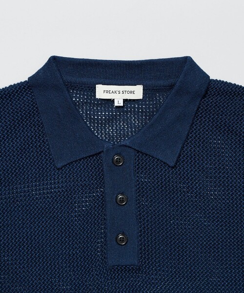 「FREAK'S STORE」 半袖ニット SMALL ネイビー メンズ_画像3