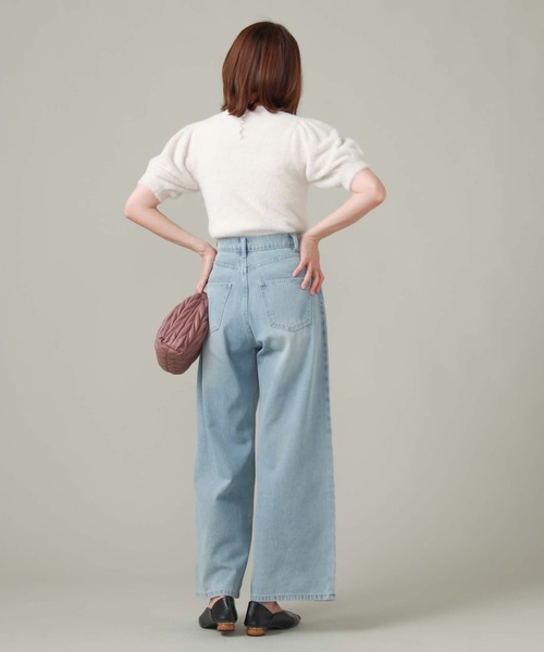 「archives」 半袖ニット MEDIUM ブルーグレー レディース_画像3