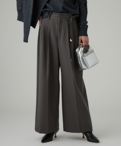 BABYLONE（バビロン） パンツ 「多機能素材」ベルト付きタックイージー