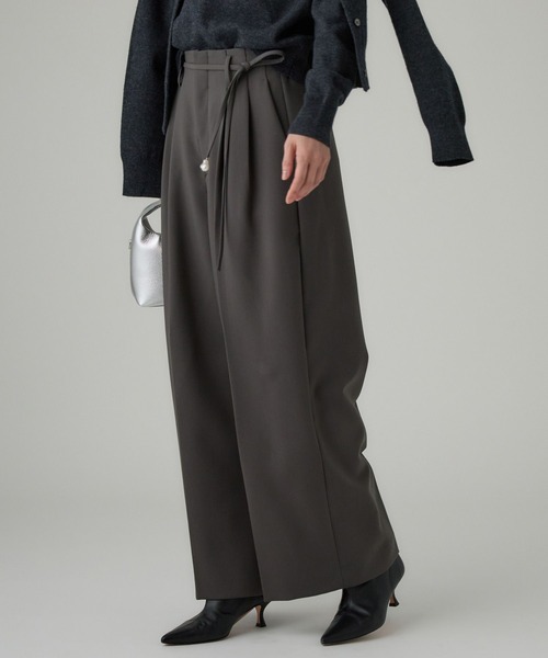 BABYLONE（バビロン） パンツ 「多機能素材」ベルト付きタックイージー