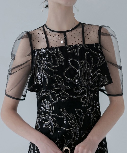 「Leja」 半袖ワンピース SMALL ブラック レディースの画像