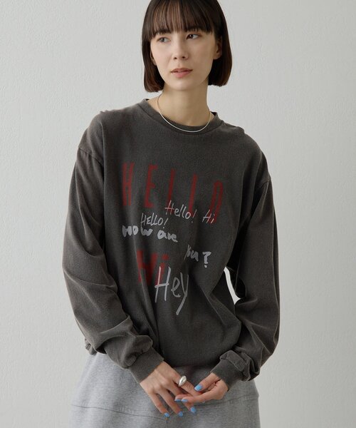 【タグ付き未使用品】Whim Gazette GAZETTEロゴ Tシャツ Whim Gazette（ウィム ガゼット） tシャツ ロゴロングスリーブTシャツ
