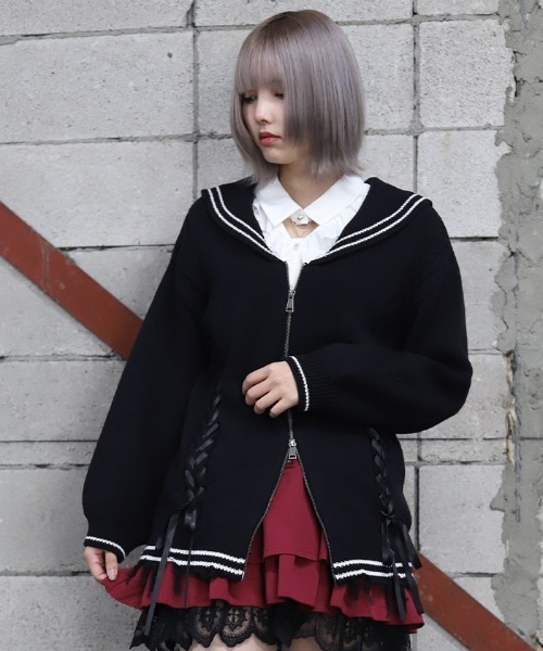 NOT CONVENTIONAL 26SS ダメージ　ボロ　短丈カーディガン NIBBLE POISON（ニブルポイズン） カーディガン ダメージセーラー