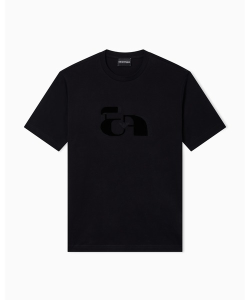 tシャツ 「オンライン限定」「エンポリオ アルマーニ」Tシャツ ジャージー オプアート刺繍 メンズの画像