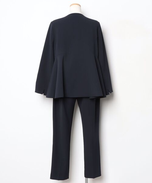 「Flolia」 パンツスーツ 2L ネイビー レディース_画像2