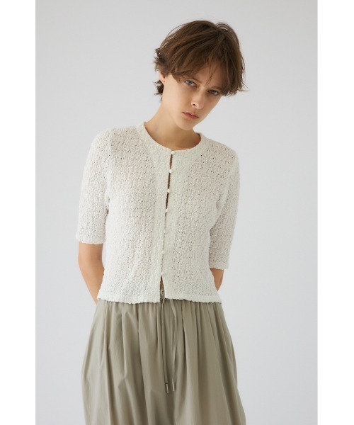 RIM.ARK ニット セーター Shirring lace compact tops シャーリング