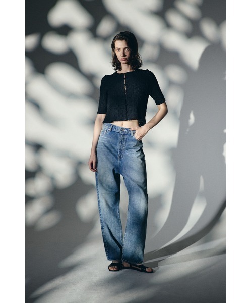 RIM.ARK ニット セーター Shirring lace compact tops シャーリング 