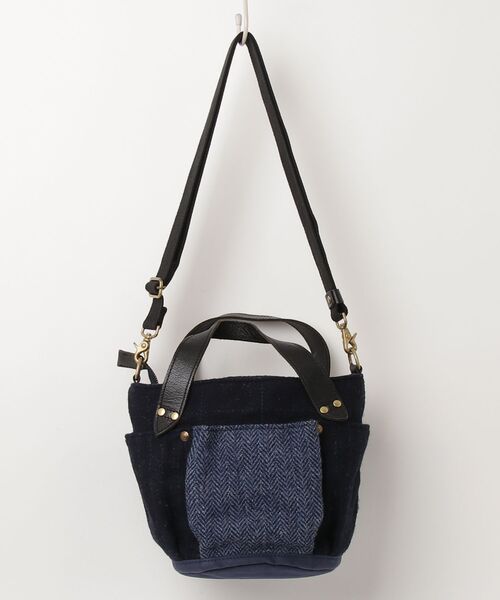 「HARRIS TWEED」 2WAYバッグ - ネイビー レディース_画像2