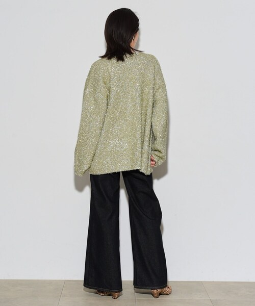 「GALLEST」 ニットカーディガン 38 シルバー レディース_画像4