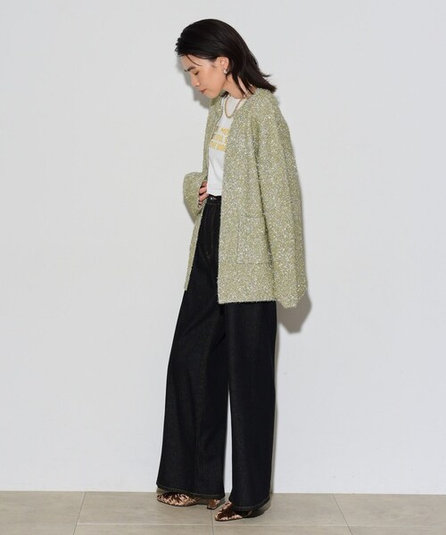 「GALLEST」 ニットカーディガン 38 シルバー レディース_画像5