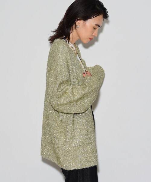 「GALLEST」 ニットカーディガン 38 シルバー レディース_画像6