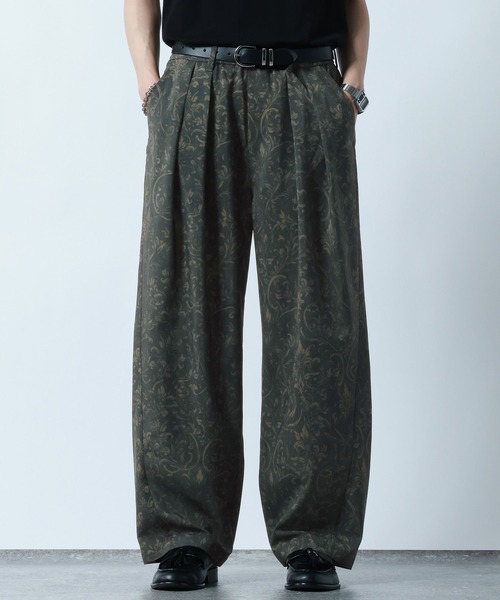 RAGEBLUE（レイジブルー） ワイドパンツ スラックス Botanical Pattern