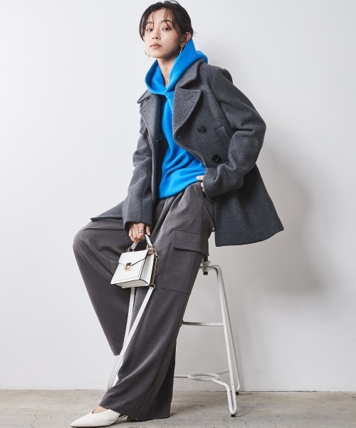 「CHIC STYLE」 プルオーバーパーカー 4L ブラック レディース_画像4