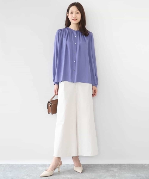 「MK MICHEL KLEIN」 長袖ブラウス 38 ベージュ レディース_画像3