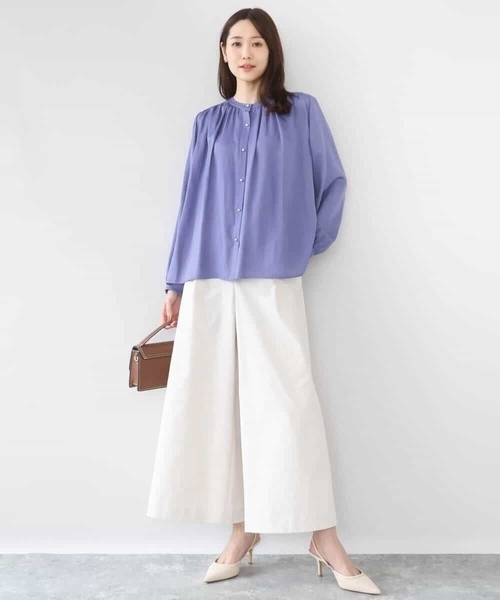 「MK MICHEL KLEIN」 長袖ブラウス 38 ベージュ レディース_画像4