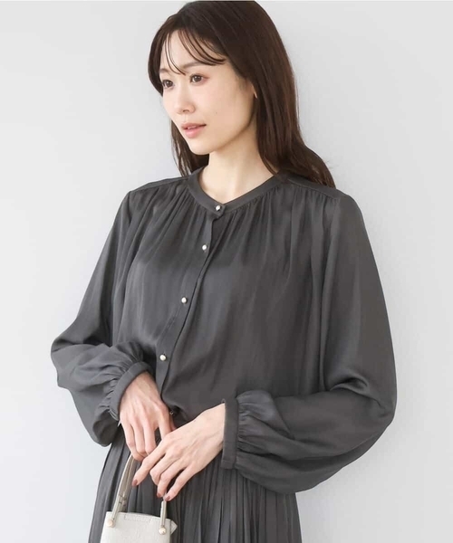 「MK MICHEL KLEIN」 長袖ブラウス 38 ベージュ レディース_画像6