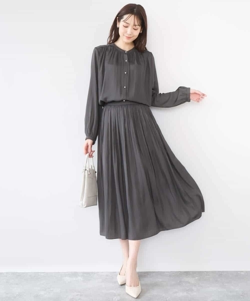 「MK MICHEL KLEIN」 長袖ブラウス 38 ベージュ レディース_画像8
