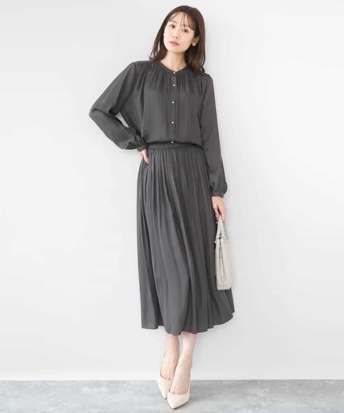 「MK MICHEL KLEIN」 長袖ブラウス 38 ベージュ レディース_画像9