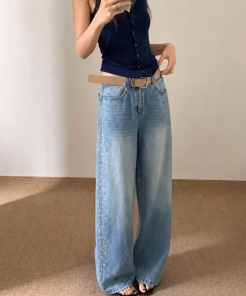 Achic（アシック） ジーンズ デニム デニムパンツ キラキラ輝くサイド