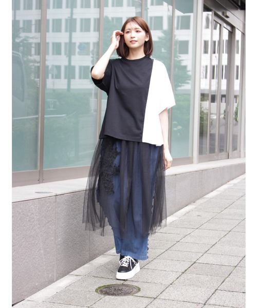 「H.A.K」 半袖Tシャツ FREE チャコール レディース_画像5
