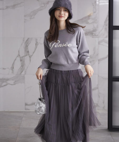 「PROPORTION BODY DRESSING」 フレアスカート MEDIUM ダークグレー レディース_画像3