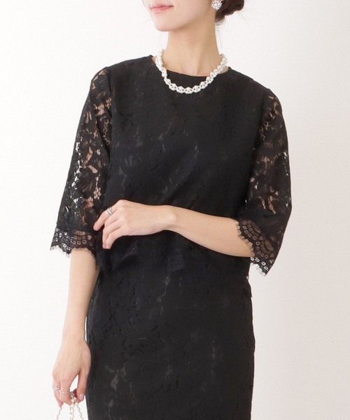 Lace Ladies ドレス 総レースセットアップ トップス＆スカート 2