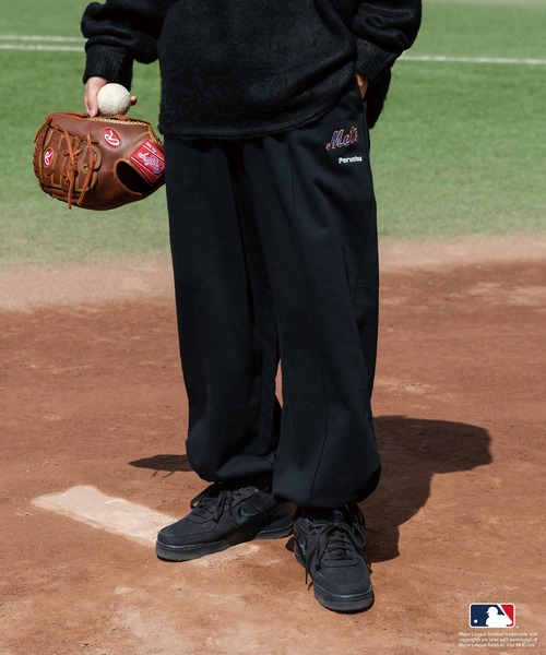 Perushu ワイドパンツ スウェットパンツ ジャージ × MLB コラボ 