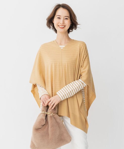 ニット セーター 「洗える/セットアイテム」マルチWAYコンビ ニットポンチョ×プルオーバー レディース
