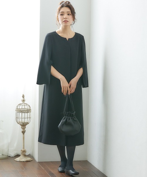 新品未使用　喪服　ワンピース Neina セットアップ 「喪服・礼服」洗える防しわレースベスト風