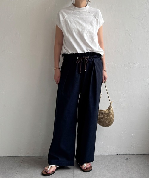 LBC（エルビーシー） ワイドパンツ パンツ コットンウエストギャザー