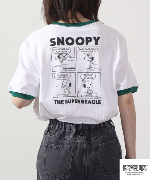 tシャツ Tシャツ レディース PEANUTS スヌーピー 半袖 Tシャツ｜zozo｜26