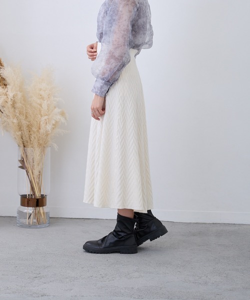 Loco Ocean（ロコオーシャン） スカート リブ編みニットロングフレア