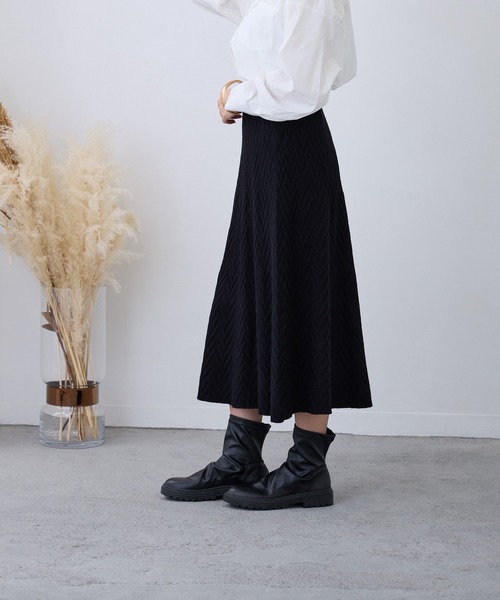 Loco Ocean（ロコオーシャン） スカート リブ編みニットロングフレア