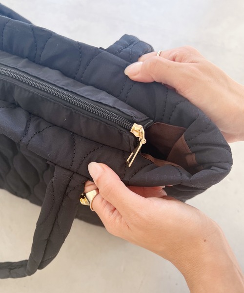 【A4収納可能】3way BAG／black キルティング 楽天市場】キルティング トートバッグ ナイロン バッグ A4