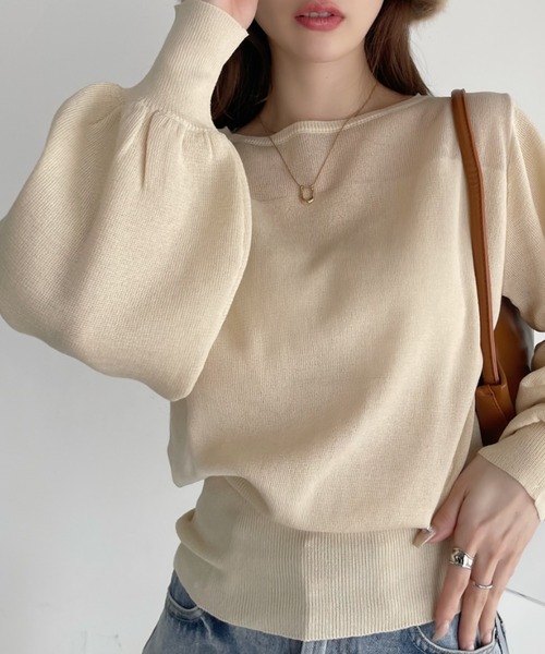 ニット セーター シアーネック切替えニット/洗える レディース Ada. ニット セーター 「サマーニット」デコルテシアー切り替え